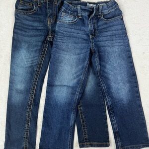 2 pairs boys youth Blue Denim Jeans Indigo Oshkosh size 5
